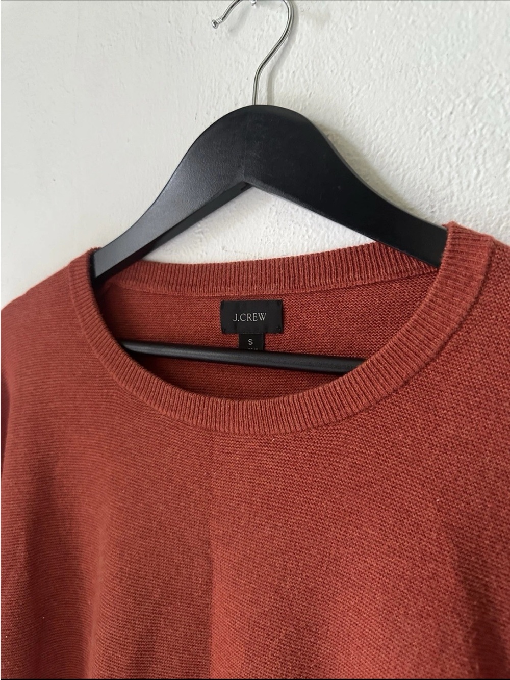 J.Crew Womens Small Orange 100% Cotton Crewneck Sweater Long Sleeve Knit - Picture 2 of 5